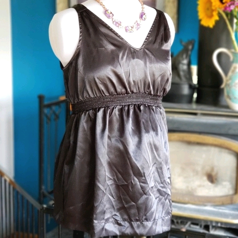 Mimi Maternity Tank Top Baby Doll V Neck BLK sz M - Picture 9 of 9